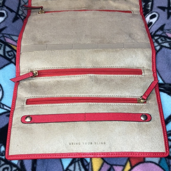 Red & Tan Stella & Dot Travel Jewelry Case - Picture 7 of 13